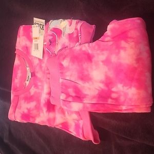 Toddler girls 2 piece jogger suit pink with hearts size 2t brand new